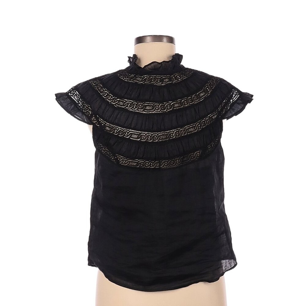EUC Frame Denim 100% Ramie Lace top